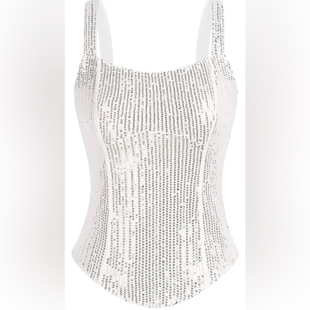 GRACE KARIN Sequin Tank Tops for Women Bustier Corset Top